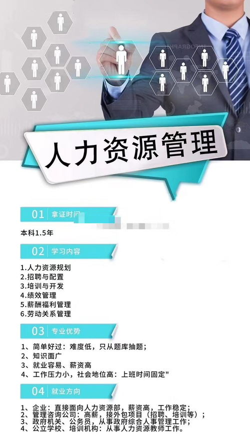 人力资源自考只有一科统考 一年可以毕业